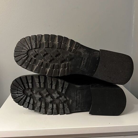 Timberland Women's Black Slip On Waterproof Leather High Riding Boots - Picture 9 of 10